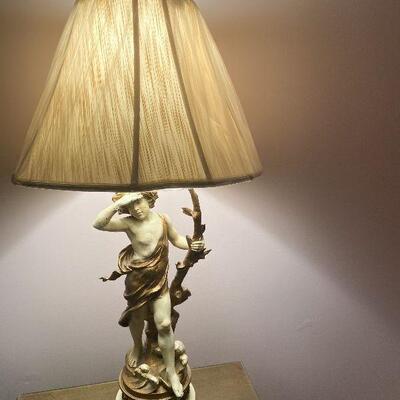 B123: One of Two Vintage Auguste Moreau Lamps