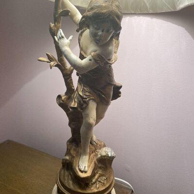 B124: One of Two Vintage Auguste Moreau Lamps