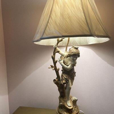 B124: One of Two Vintage Auguste Moreau Lamps