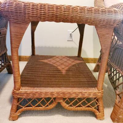 MID-CENTURY WICKER TABLE BY HENRY LINK 