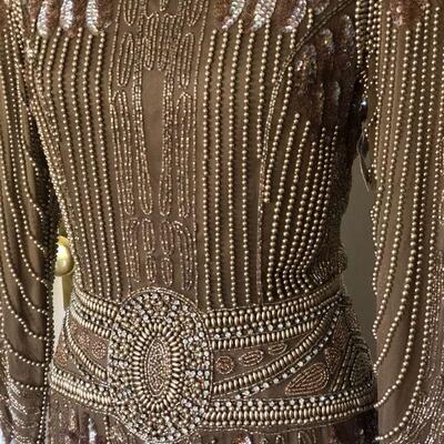 1980s One of a Kind Couture Beaded Gown by Loehmann's Size 6