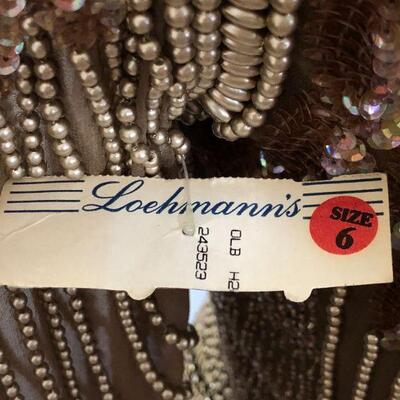1980s One of a Kind Couture Beaded Gown by Loehmann's Size 6