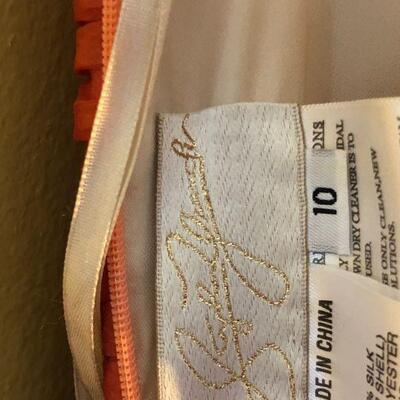 Stephen Yearick Couture Silk Gown in Beautiful Peach Color Size 10