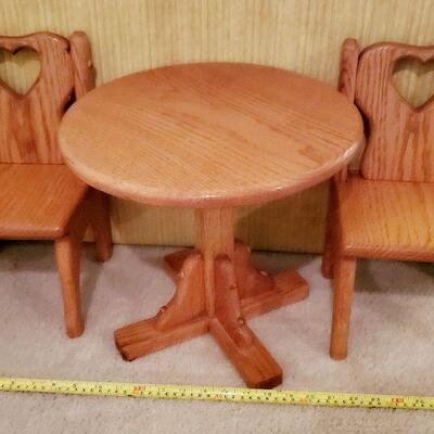 DOLL SIZED OAK TABLE SET