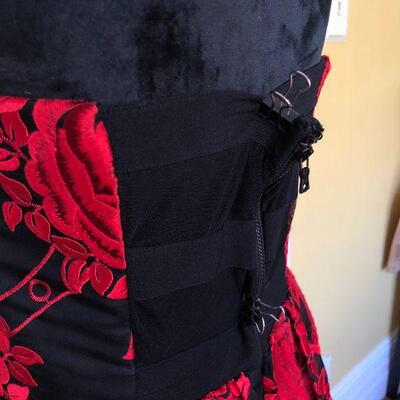 Alice and Olivia by Stacey Bendet Black and Red Rose Ball Gown Size 10