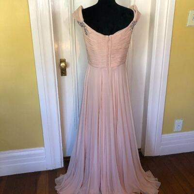 Beautiful Marchesa Pale Pink and White Crystal Gown Size 8