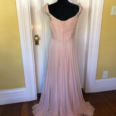 Beautiful Marchesa Pale Pink and White Crystal Gown Size 8