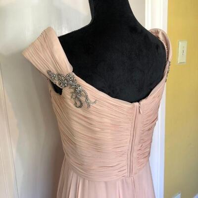 Beautiful Marchesa Pale Pink and White Crystal Gown Size 8