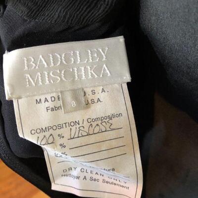 Badgley Mischka Beaded Black Gown with Cut Out Design Size 8