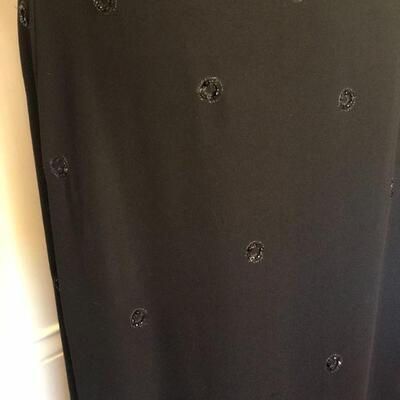 Badgley Mischka Beaded Black Gown with Cut Out Design Size 8