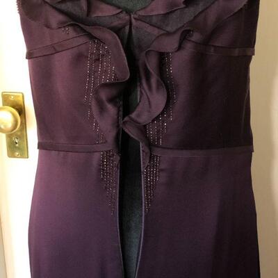 Badgley Mischka Dark Purple Silk Gown Size 14