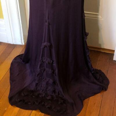 Badgley Mischka Dark Purple Silk Gown Size 14
