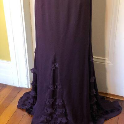 Badgley Mischka Dark Purple Silk Gown Size 14