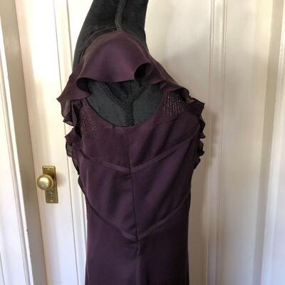 Badgley Mischka Dark Purple Silk Gown Size 14