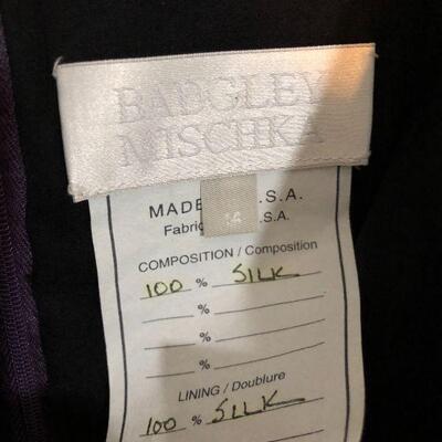 Badgley Mischka Dark Purple Silk Gown Size 14