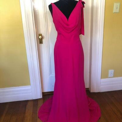 Escada Couture Made in Germany Deep Pink Gown Size 10 US