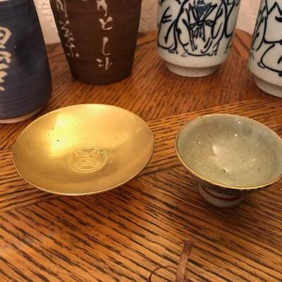 Vintage Mix of Japanese Sake Cups, Chop Sticks and Misc Decor (67)