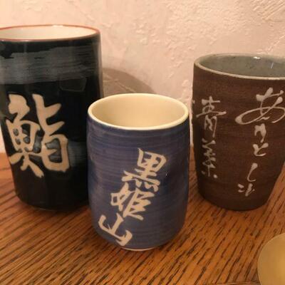 Vintage Mix of Japanese Sake Cups, Chop Sticks and Misc Decor (67)