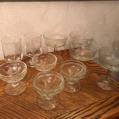 Vintage Mix Group of Clear Crystal Stemware Dessert Cups (69)