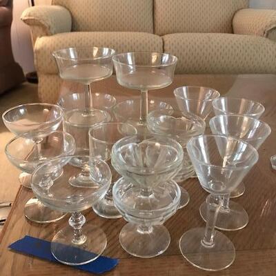 Vintage Mix Group of Clear Crystal Stemware Dessert Cups (69)