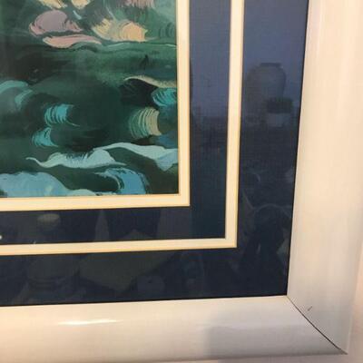 Vintage Framed Scenic Gondola River Picture (70)