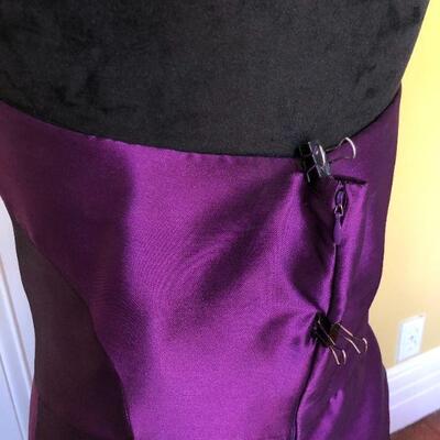 Angel Sanchez Deep Purple Silk Mermaid Gown Size 10