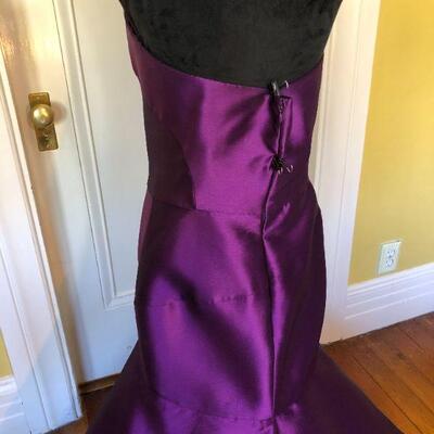 Angel Sanchez Deep Purple Silk Mermaid Gown Size 10