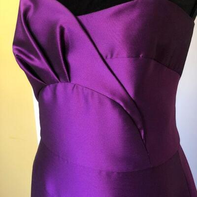 Angel Sanchez Deep Purple Silk Mermaid Gown Size 10