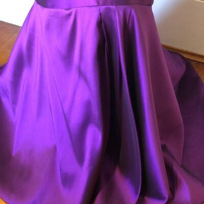 Angel Sanchez Deep Purple Silk Mermaid Gown Size 10