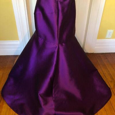 Angel Sanchez Deep Purple Silk Mermaid Gown Size 10