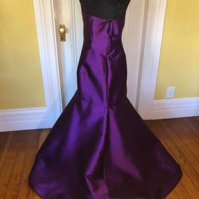 Angel Sanchez Deep Purple Silk Mermaid Gown Size 10