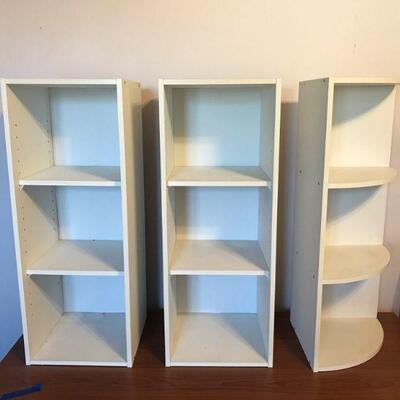 Three Individual White Shelving Units (75)