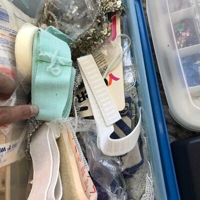 Vintage Mix Group of Sewing Items, Buttons, Thread, Tools, Lace, Containers (80)