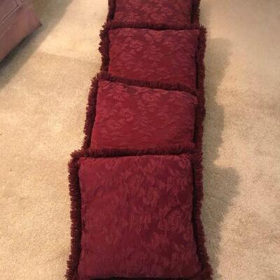 Vintage Burgandy Maroon Couch Throw Pillows (81)