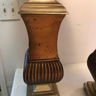 Pair of Bronze and Gold Lamps (87) Third Lamp Added
