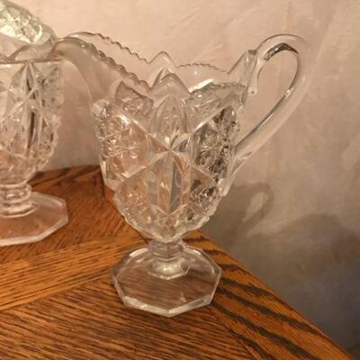 Vintage Clear Cut Crystal Glass - Tumblers Sugar Creamer (90)