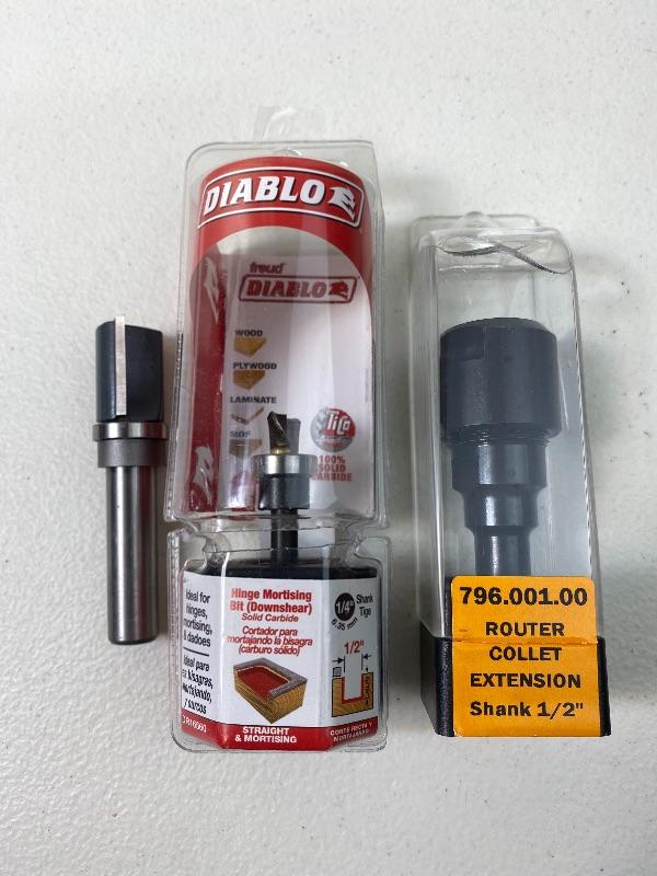 Lot 58 s Variety Router 2 Router Bits 1/2” Collet Extension