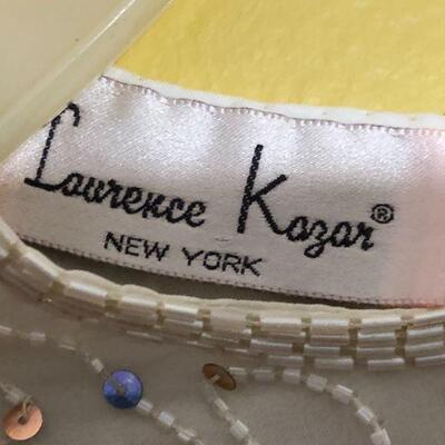Laurence Kazar White Dress with Multicolor Sequins Size Small