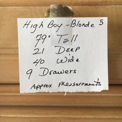 Grand blonde oak hi-boy dresser