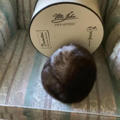Vtg MINK HAT SEARS + BOX