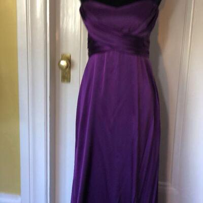 David Meister Strapless Deep Purple Gown with Natural Waist Size 10