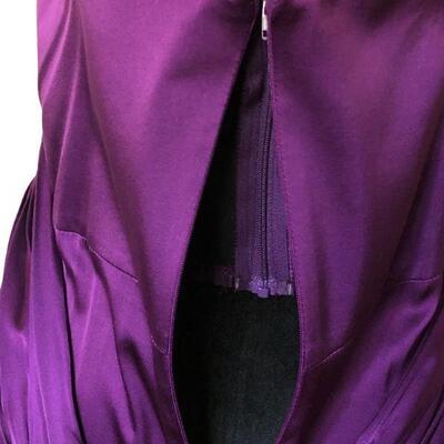 David Meister Strapless Deep Purple Gown with Natural Waist Size 10