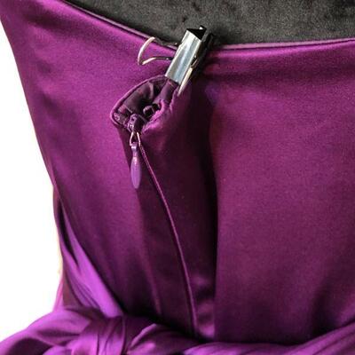 David Meister Strapless Deep Purple Gown with Natural Waist Size 10