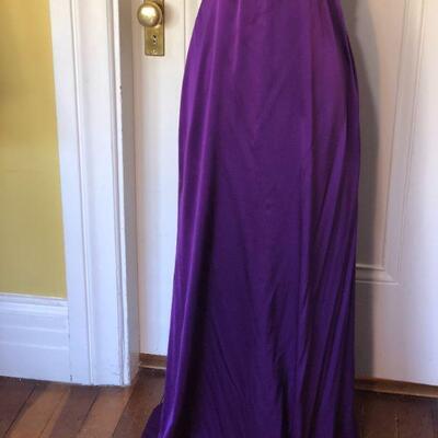 David Meister Strapless Deep Purple Gown with Natural Waist Size 10
