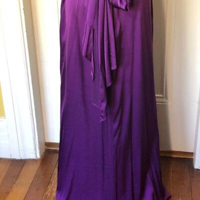 David Meister Strapless Deep Purple Gown with Natural Waist Size 10