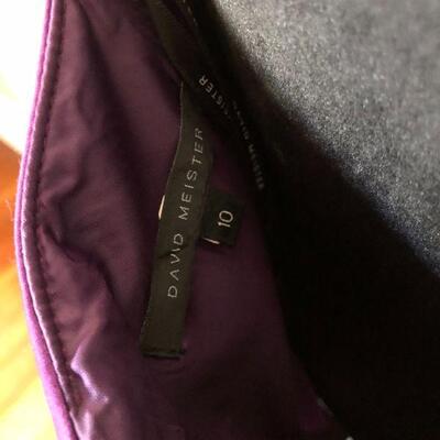 David Meister Strapless Deep Purple Gown with Natural Waist Size 10