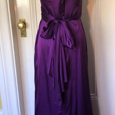David Meister Strapless Deep Purple Gown with Natural Waist Size 10