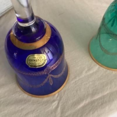 2 BOHEMIA GLASS BELLS