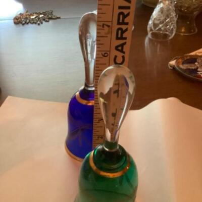 2 BOHEMIA GLASS BELLS