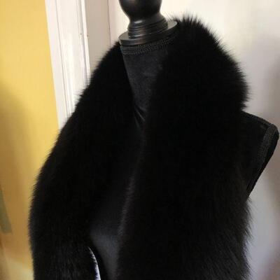 Luxurious Vintage Black Fox Fur Stole Scarf Wrap